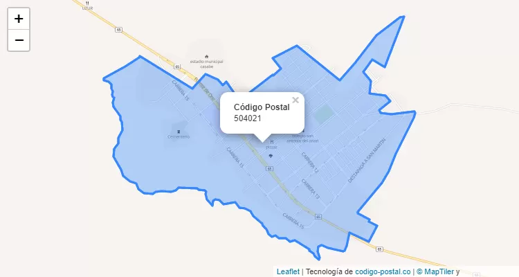 Código Postal 504021 en Colombia