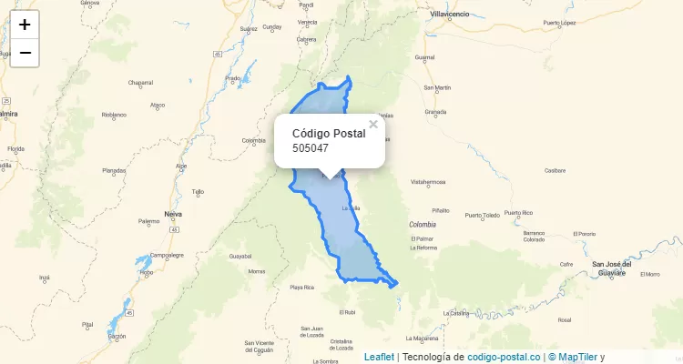 Código Postal 505047 en Colombia