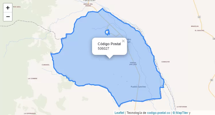 Código Postal Vereda Santa Rosa Baja, El Dorado