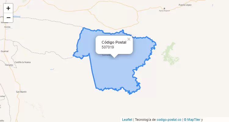 Código Postal Vereda Palmeras, San Carlos de Guaroa