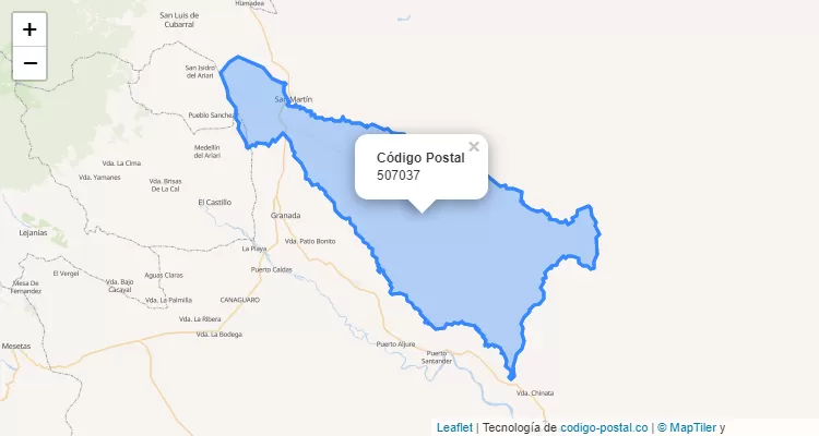 Código Postal Vereda La Camachera, San Martin