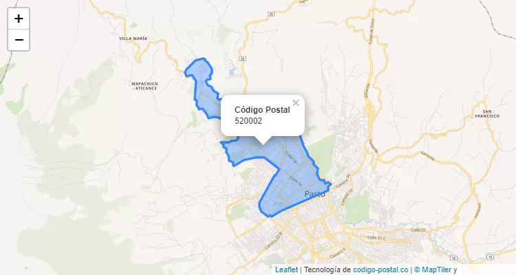 ZIP Code Locality El Dorado, Pasto