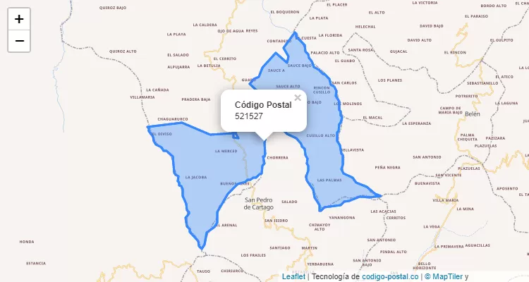 Código Postal Vereda La Chorrera, La Unión