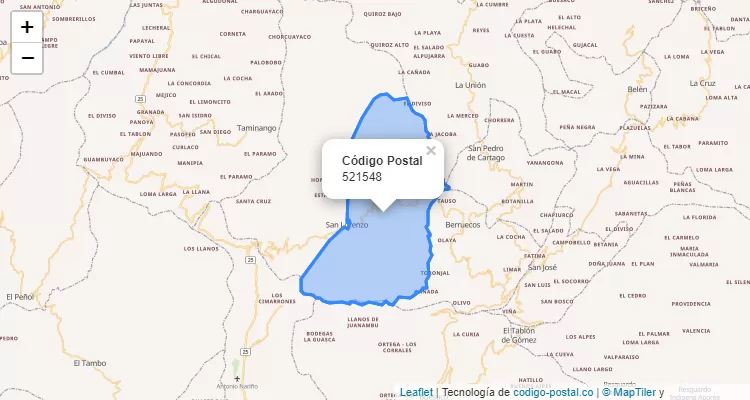 Código Postal 521548 en Colombia