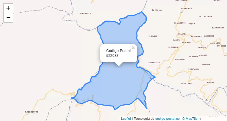 ZIP Code Neighborhood Las Cochas, El Peñol