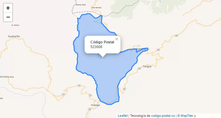 Código Postal Vereda El Pedregal, Yacuanquer