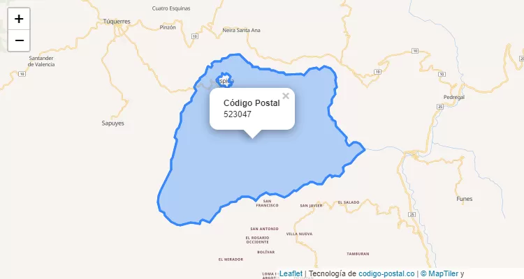 Código Postal Vereda Cabecera Municipal, Ospina