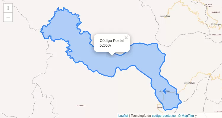 Código Postal Vereda Cabecera Municipal, La Llanada
