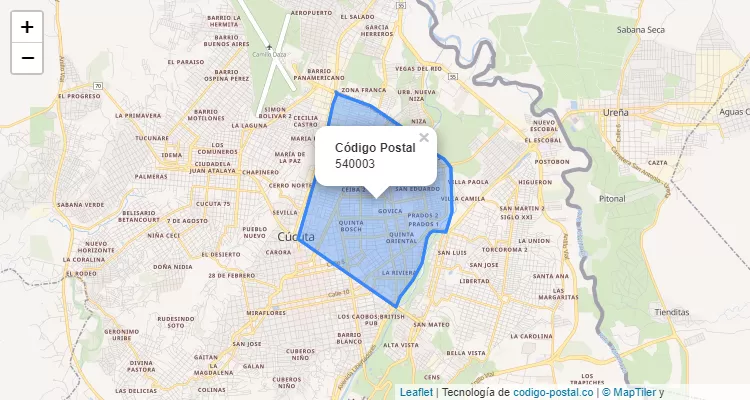 ZIP Code Locality Ciudad Jardín, Cucuta