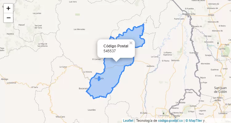 Código Postal 545537 en Colombia