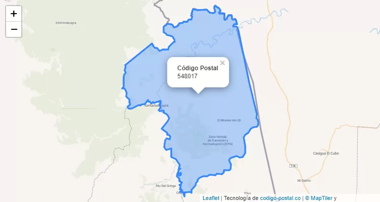 ZIP Code Neighborhood Caño Indio, Tibu