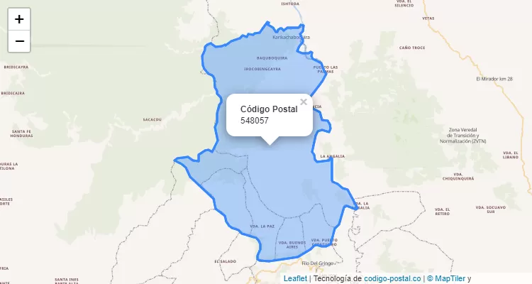 Código Postal 548057 en Colombia