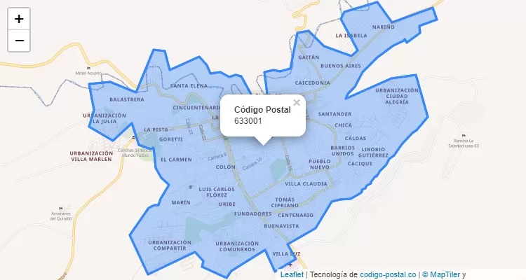 ZIP Code Locality Alfonso Lopez, Montenegro