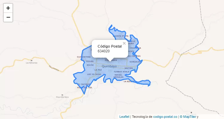 Código Postal Vereda Tres Esquinas, Quimbaya