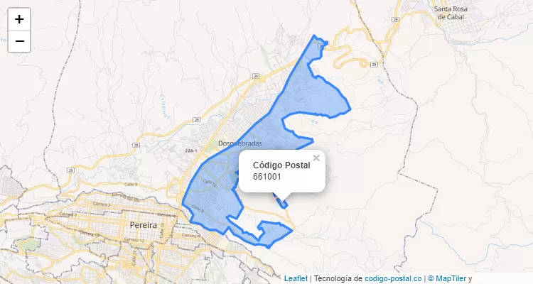 ZIP Code Locality Catalán, Dosquebradas