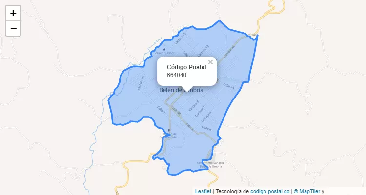 ZIP Code Neighborhood Piñales, Belén de Umbría