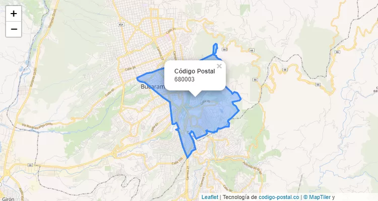 ZIP Code Locality La Floresta, Bucaramanga