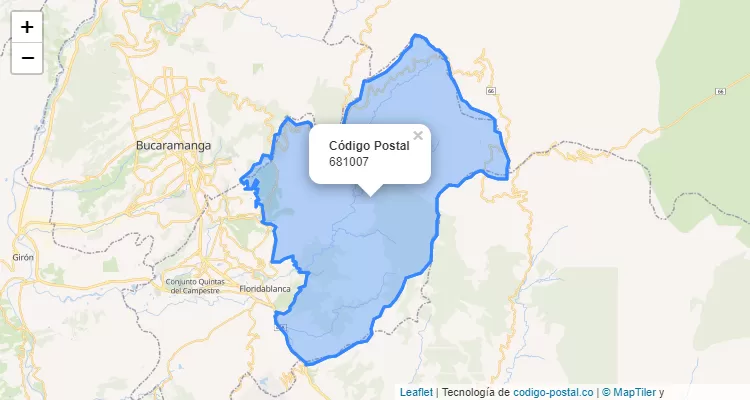 ZIP Code Locality Los Laureles, Floridablanca