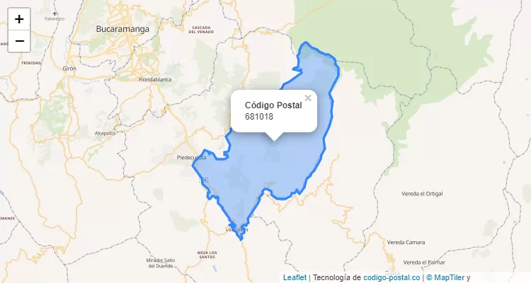 Código Postal Vereda San Miguel, Piedecuesta