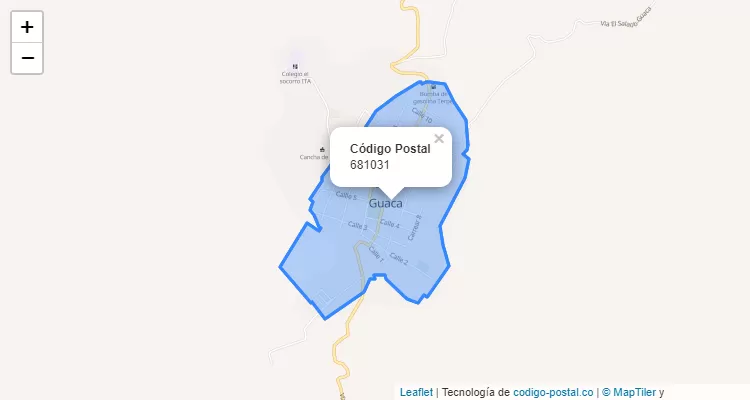 ZIP Code Neighborhood Guaca Centro, Guaca