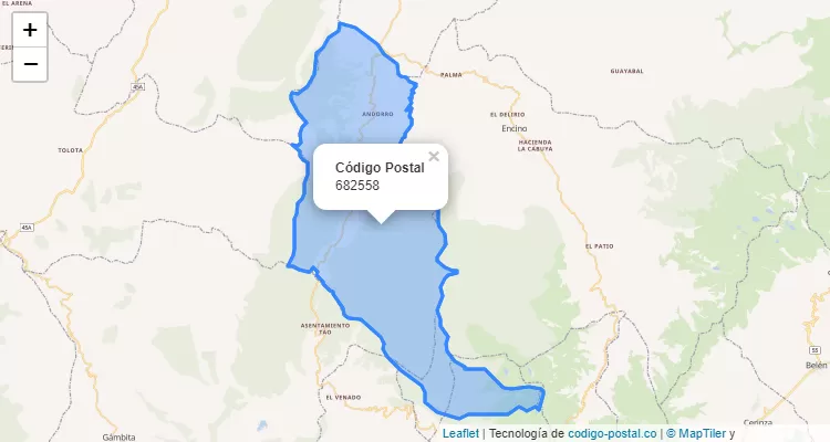 ZIP Code Neighborhood Santa Helena, Charalá