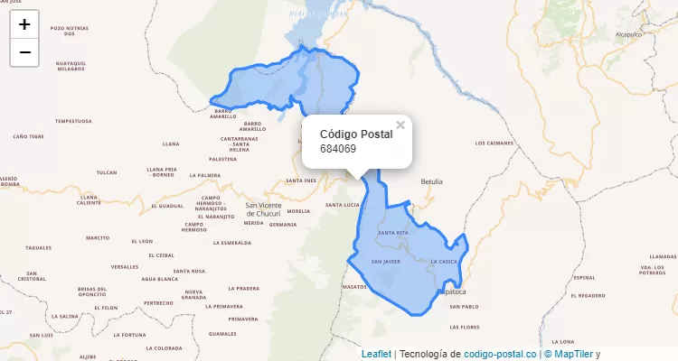 Código Postal Vereda Paramito, Zapatoca