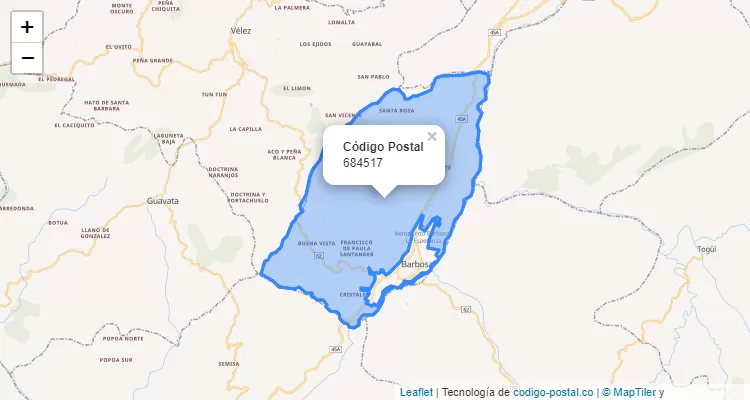 Código Postal Vereda Amarillo, Barbosa