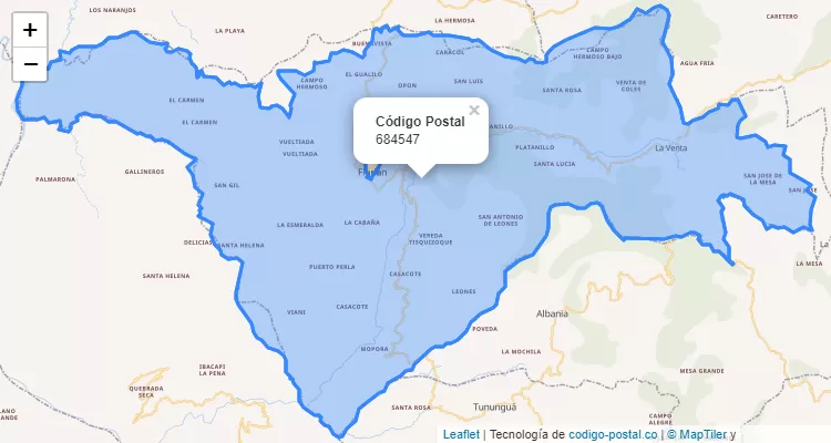 684547 ZIP Code in Colombia
