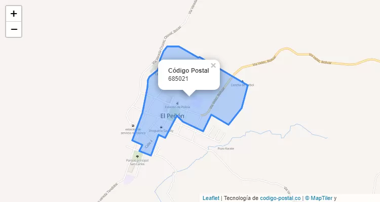 Código Postal Vereda Agua Fria, El Peñón