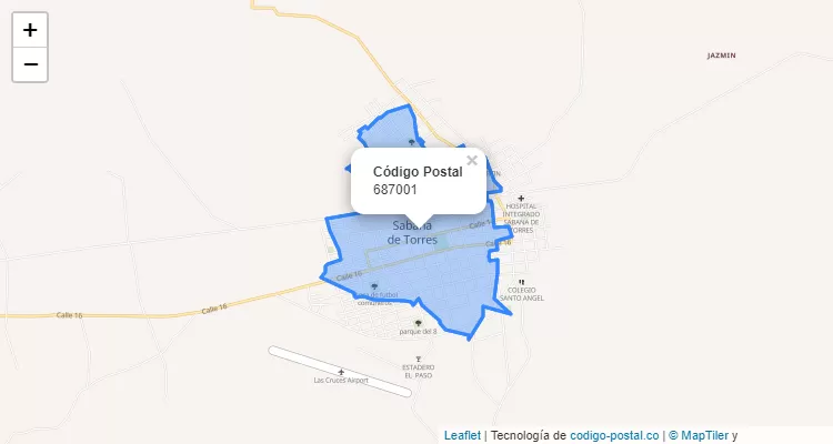 ZIP Code Locality Argelia, Sabana de Torres