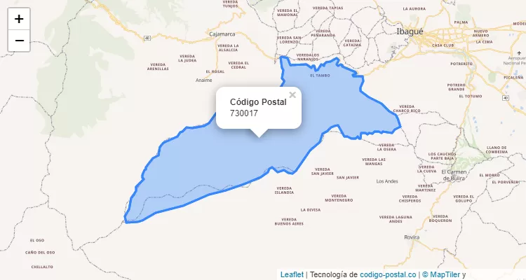 ZIP Code Neighborhood El Paraiso, Ibague