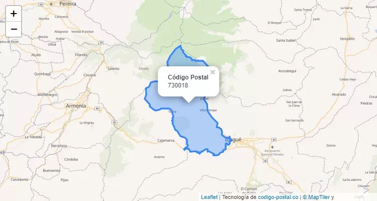 ZIP Code Neighborhood Los Naranjos, Ibague