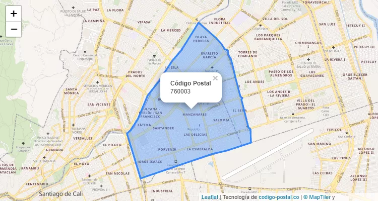 ZIP Code Locality Las Delicas, Cali