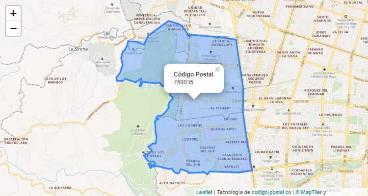 ZIP Code Locality Los Chorros, Cali