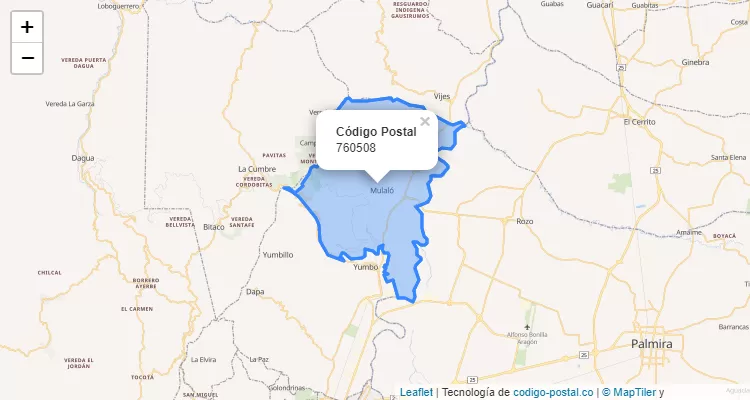 Código Postal Vereda Paso De La Torre, Yumbo