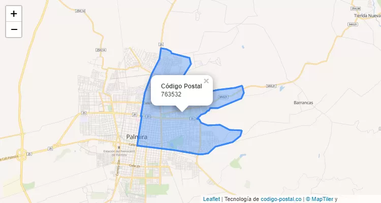 Código Postal Barrio Obrero, Palmira