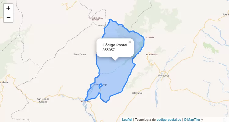 Código Postal Vereda Gazapal, Sabanalarga