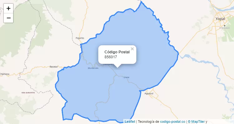 Código Postal Vereda Manoguia, Aguazul