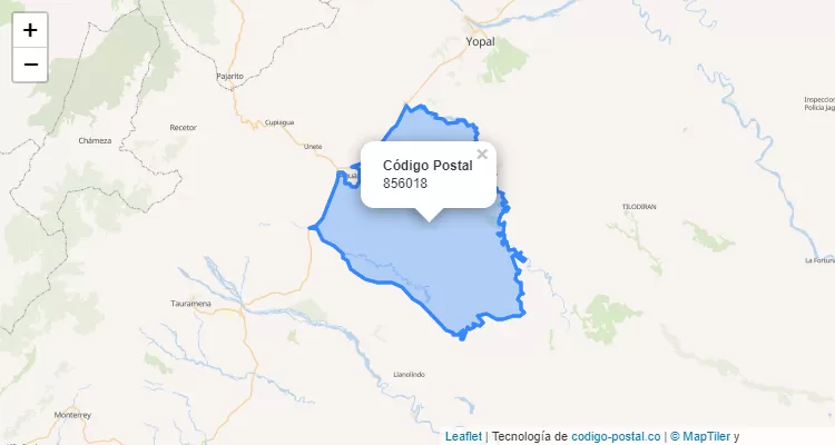 Código Postal Vereda El Milagro, Aguazul