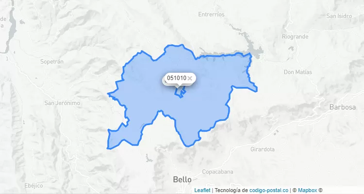 Código Postal de San Pedro de los Milagros, Antioquia