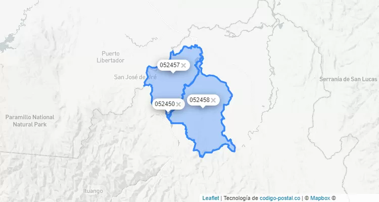 Código Postal de Cáceres, Antioquia