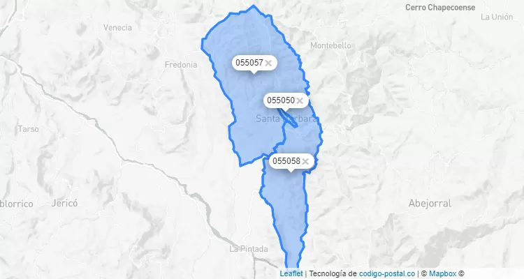 Santa Bárbara ZIP Code, Antioquia