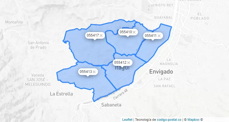 Itagüí ZIP Code, Antioquia