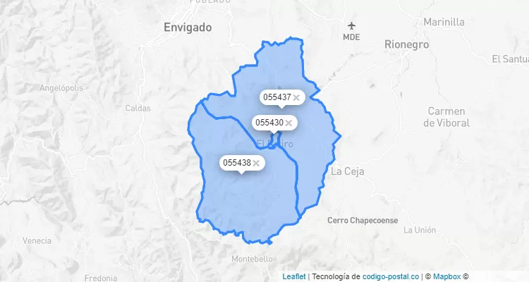 Código Postal de Retiro, Antioquia