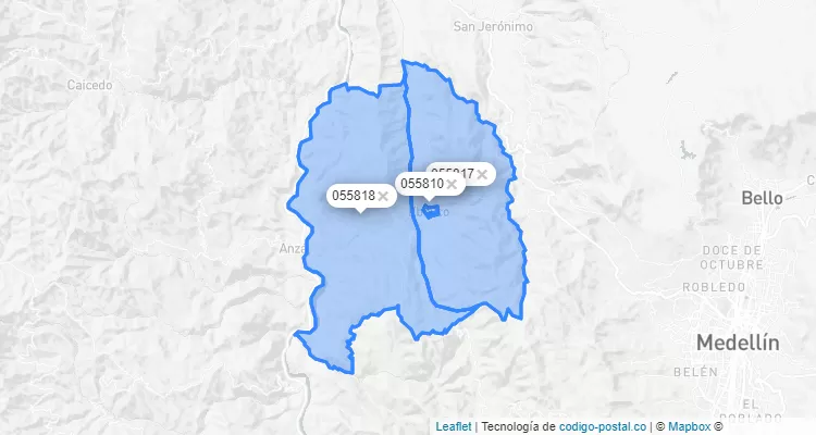 Código Postal de Ebéjico, Antioquia