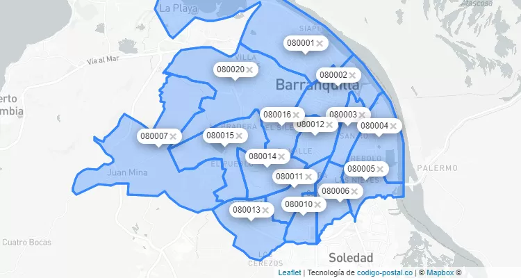 Barranquilla ZIP Code, Atlántico