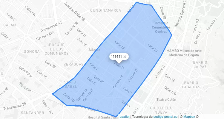 Código Postal de Los Martires, Bogotá DC
