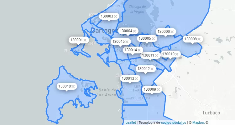 Cartagena ZIP Code, Bolívar