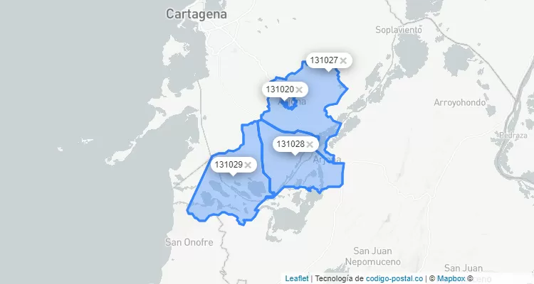 Código Postal de Arjona, Bolívar