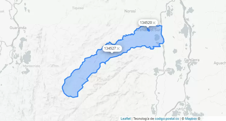 Arenal ZIP Code, Bolívar